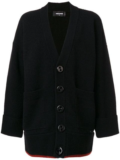 Shop Dsquared2 Chunky Buttoned Cardigan - Black