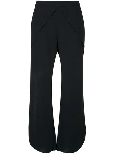 Shop Goen J Slit Flare Trousers In Blue