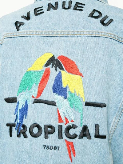 Shop Etre Cecile Tropical Embroidery Denim Jacket