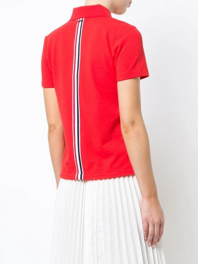 Shop Thom Browne Cropped Polo Shirt In Red