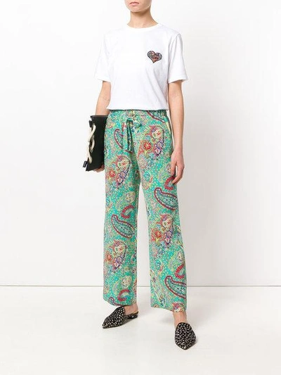 Shop Etro Paisley Print Trousers - Green