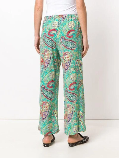 Shop Etro Paisley Print Trousers - Green