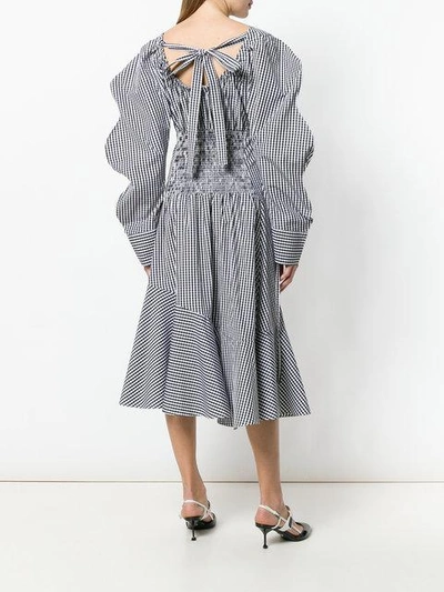 Shop Eudon Choi Gingham Pattern Asymmetric Dress - Black