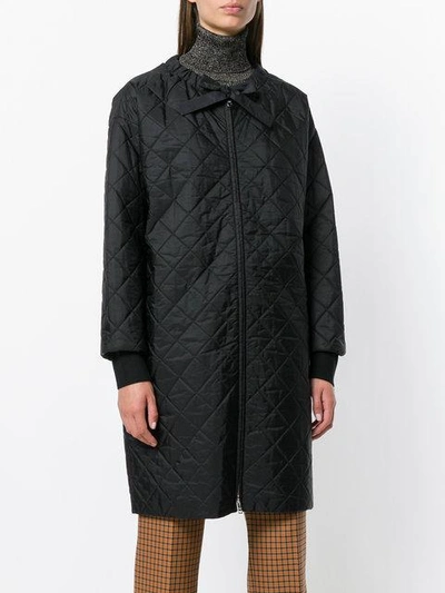 Shop Prada Quilted Coat - Black