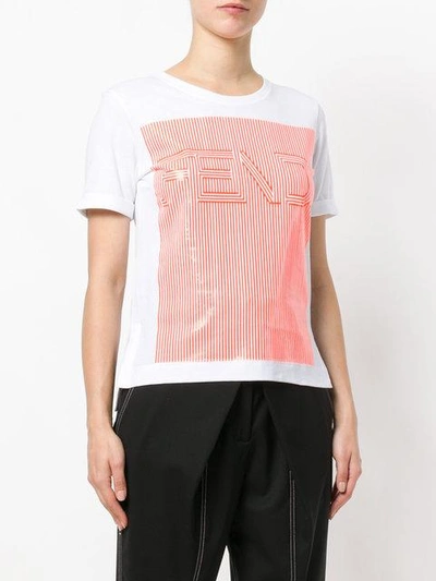 Shop Fendi Graphic Logo T-shirt - White