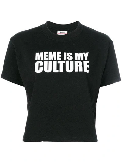 Shop Gcds Meme Print T-shirt In Black