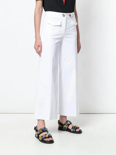 Shop Red Valentino Front Flap Pocket Trousers - White