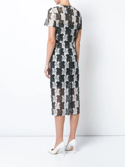 Shop Diane Von Furstenberg Dvf  Short-sleeve Tailored Lace Dress - Black