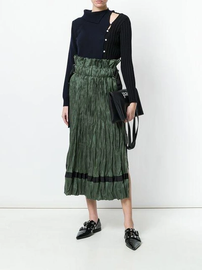 Shop Sacai Textured Midi Skirt