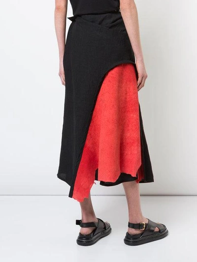 Shop Yohji Yamamoto Straight-fit Midi Skirt - Black