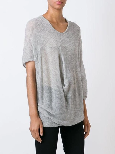 Shop Lost & Found Draped Knit Top In Grey