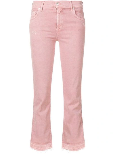 Shop 7 For All Mankind Crop Slim Illusion Skinny Jeans - Pink