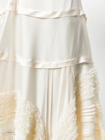 asymmetric lace-trimmed dress
