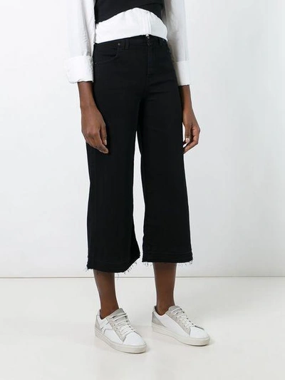 Shop 7 For All Mankind Wide Leg Cropped Jeans - Black