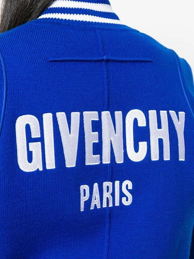 Shop Givenchy Bomberjacke Mit Logo-stickerei In Blue