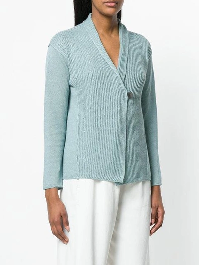 Shop Le Tricot Perugia One Button Cardigan In Green