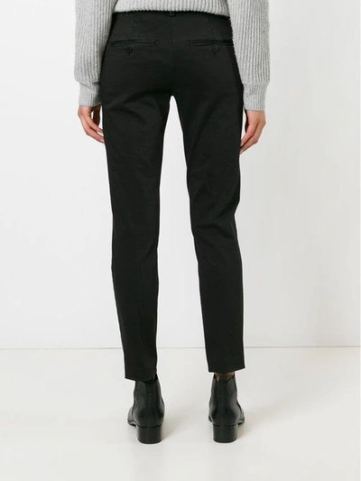 Shop Dondup Cropped Chino Trousers - Black