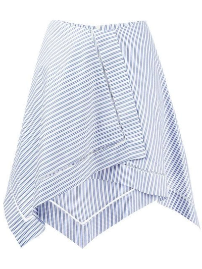 Shop Jw Anderson Striped Asymmetric Skirt - Blue
