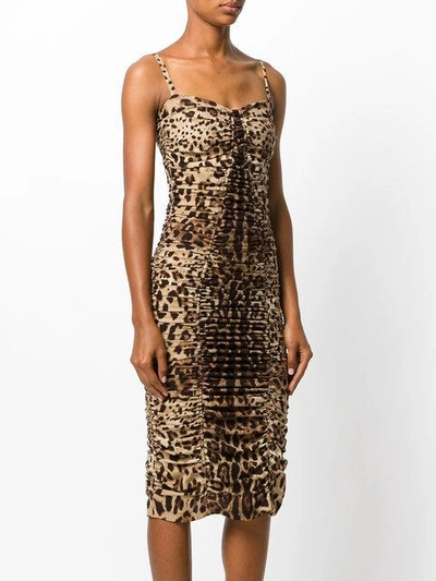 Shop Dolce & Gabbana Leopard Print Dress In Brown