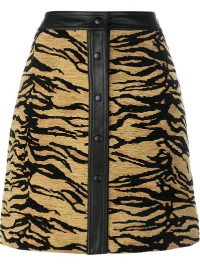 Shop Adam Lippes Tiger Print Skirt In Brown