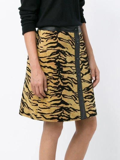 Shop Adam Lippes Tiger Print Skirt In Brown