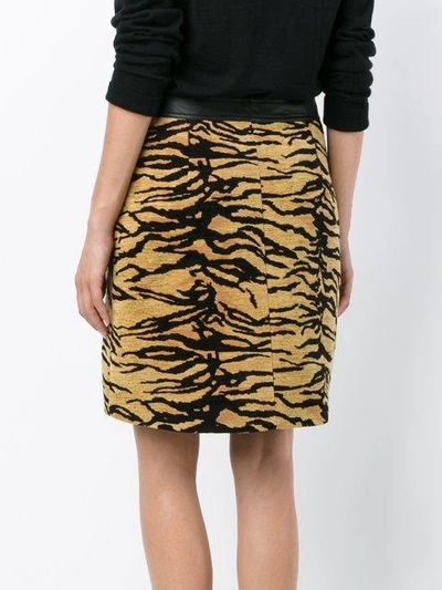 Shop Adam Lippes Tiger Print Skirt In Brown