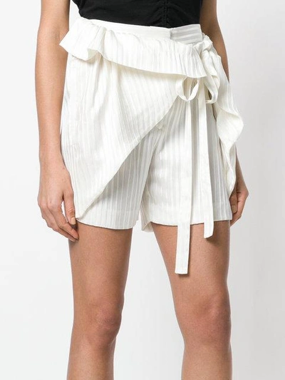 Shop Stella Mccartney Striped Shorts In Neutrals