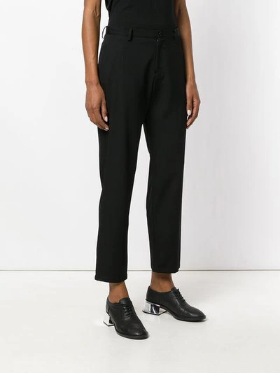 Shop Yohji Yamamoto Cropped Tapered Trousers