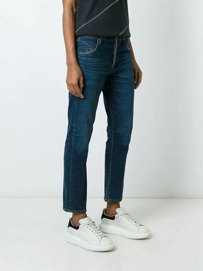 Shop Citizens Of Humanity Elsa Mid-rise Slim Fit Cropped Jeans In Blue