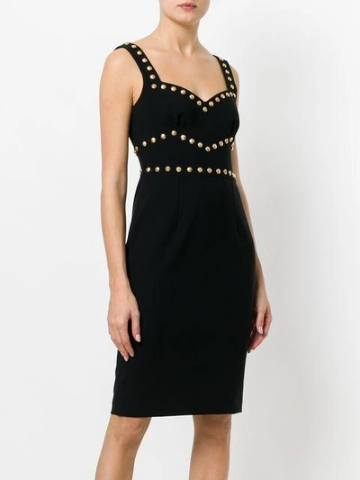 Shop Moschino Studded Sleeveless Dress - Black