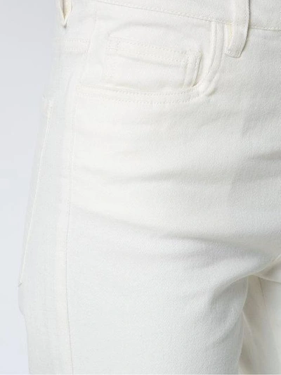 Shop Egrey Cropped Denim Trousers In White