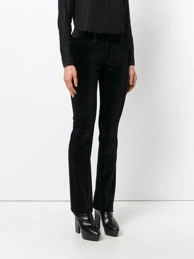 Shop Barbara Bui Pinstripe Flared Trousers - Black