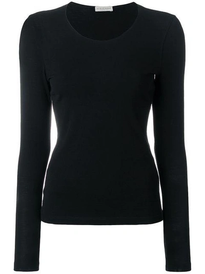 Shop Le Tricot Perugia Long Sleeved Sweatshirt In Black
