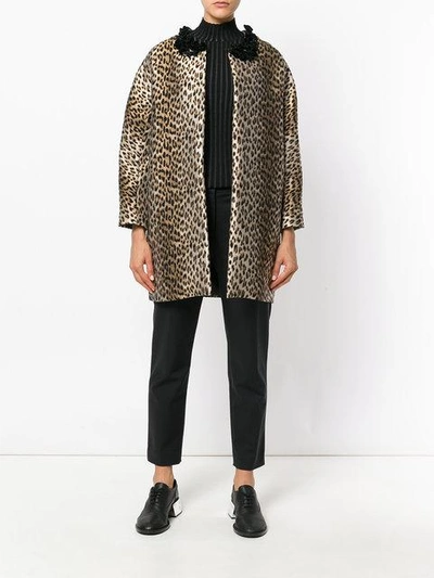 Antonio Marras Leopard Printed Coat In Brown