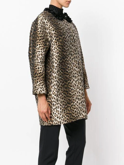 Antonio Marras Leopard Printed Coat In Brown