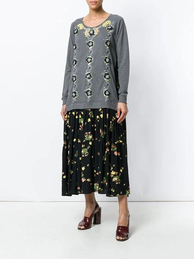 Shop Antonio Marras Abito Rapa Floral Dress - Grey