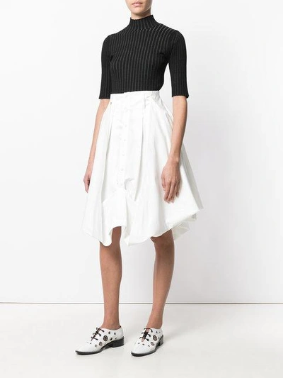 Shop Jw Anderson Draped Skirt In White