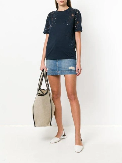 Shop Stella Mccartney Fitted Denim Skirt In Blue