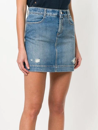 Shop Stella Mccartney Fitted Denim Skirt In Blue