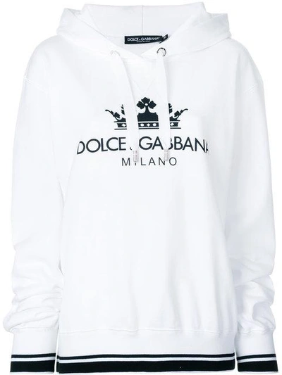 Shop Dolce & Gabbana Logo-print Hoodie - White