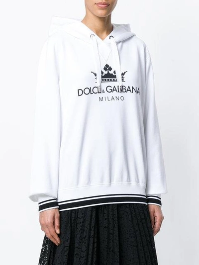 Shop Dolce & Gabbana Logo-print Hoodie - White