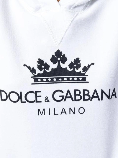 Shop Dolce & Gabbana Logo-print Hoodie - White