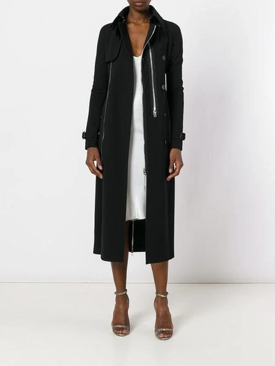 Shop Givenchy Belted Slim Fit Trench Coat - Black