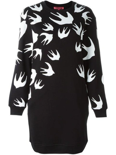 Shop Mcq By Alexander Mcqueen 'swallow' Sweatshirt Dress In Black