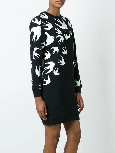 Shop Mcq By Alexander Mcqueen 'swallow' Sweatshirt Dress In Black