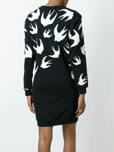 Shop Mcq By Alexander Mcqueen 'swallow' Sweatshirt Dress In Black