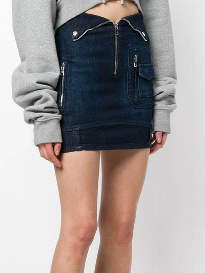 Shop Rta Zipped Denim Skirt