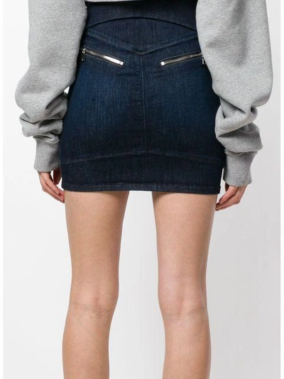 zipped denim skirt