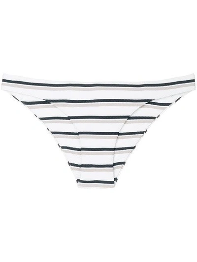 Shop Asceno Striped Bikini Bottoms - White
