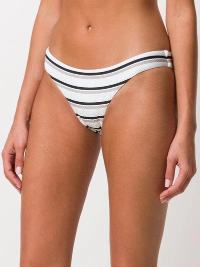 Shop Asceno Striped Bikini Bottoms - White